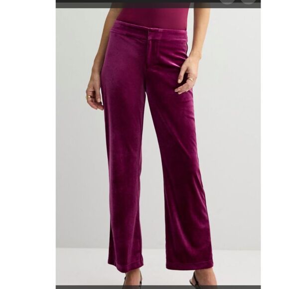 NWT Nine West Womens Velvet Pants X Large Soft Stretch Glam High Rise Party - Picture 1 of 10